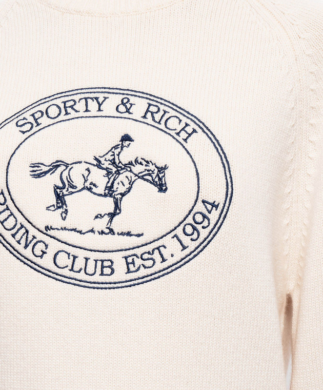 Sporty & Rich Свитер цвета айвори Joconde Riding Club из шерсти WS11785000WH37 изображение 5