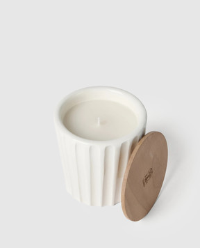 Brunello Cucinelli Біла ароматизована свічка в керамічному свічнику MLCANDRV2
