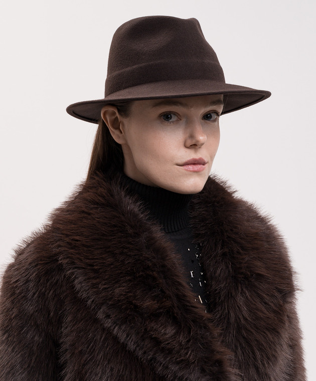 Twinset Коричневий капелюх з вовни 262TA4450 зображення 2