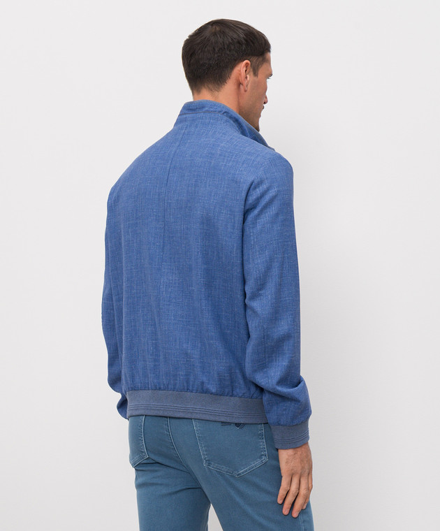 Castangia dal 1850 Синяя куртка из шерсти, шелка и льна AQMOD5426 изображение 4