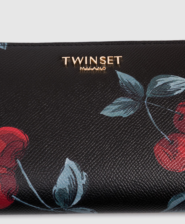 Twinset Чорний гаманець з принтом у вигляді вишень 261TL8031 зображення 4