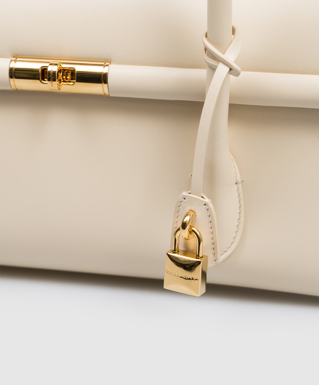 Dolce&Gabbana Бежева шкіряна сумка-багет Marlene BB7927A3G19 зображення 4