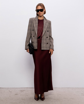 Brunello Cucinelli двубортный жакет с шерстью альпаки в клетку MG5577359P