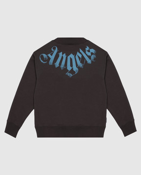 Palm Angels Дитячий чорний утеплений світшот з принтом логотипа F6PAJBSW058