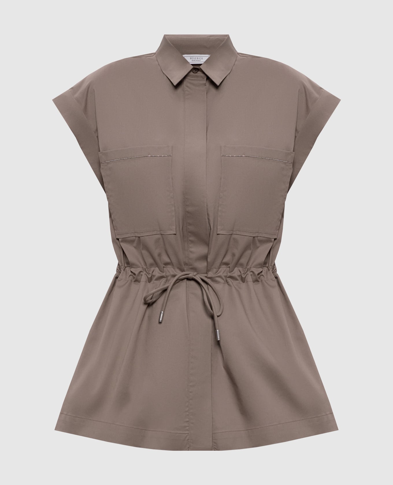 Коричневая рубашка с цепочкой мониль