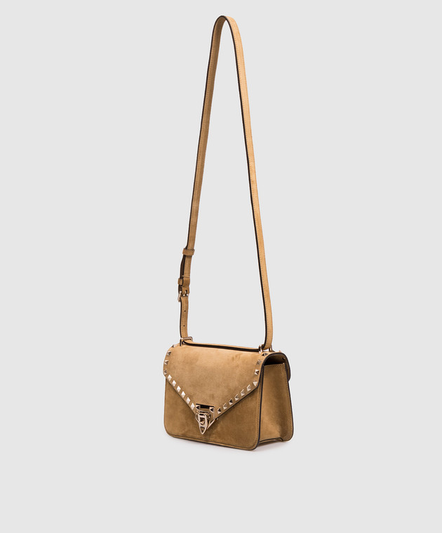 Valentino Коричневая замшевая сумка кросс-боди Rockstud 9W2B0T76KQQ изображение 5