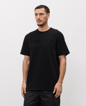 Alexander McQueen Чорна футболка з логотипом 847750QTAD5