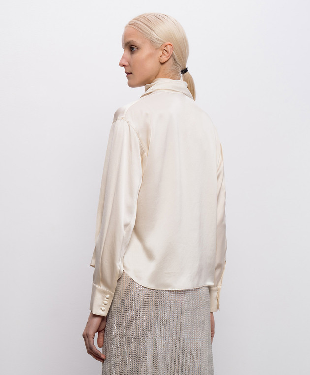 Max & Co Бежева блуза PASCIA із шовку MCOPASCIA зображення 4