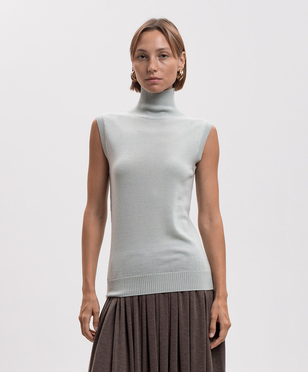 Max Mara Sportmax Зеленый топ ESCHIMO из шерсти SPXESCHIMO изображение 3