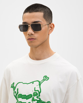 Palm Angels Золотисті сонцезахисні окуляри з монограмою логотипа PA2003760759