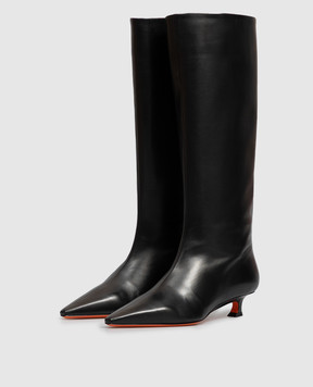 Santoni Черные кожаные сапоги WSTI72407HI2NXUY