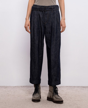 Brunello Cucinelli Синие джинсы с отворотами MP125P4078