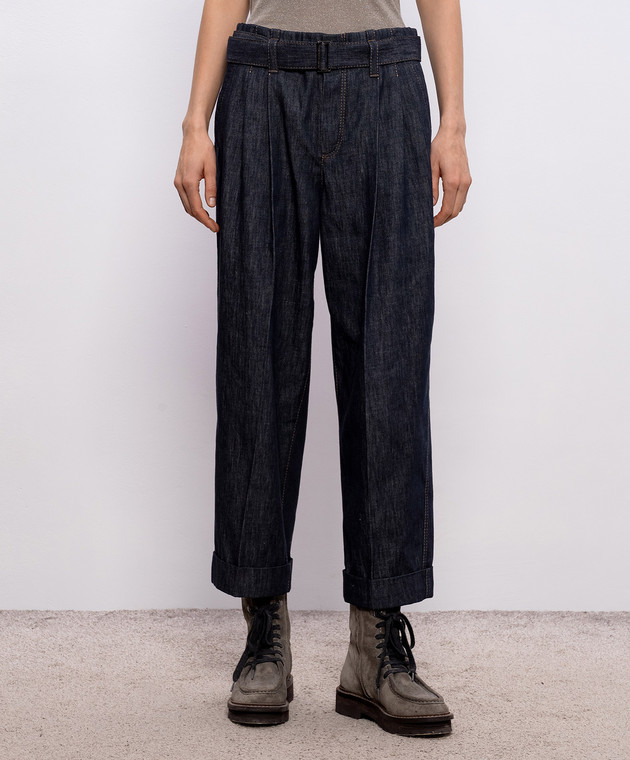 Brunello Cucinelli Сині джинси з відворотами MP125P4078 зображення 3