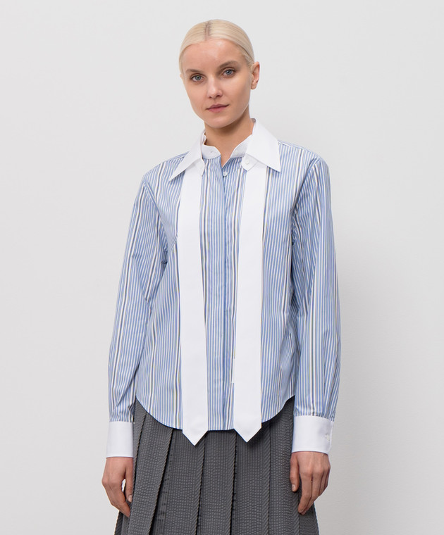 Thom Browne Голубая рубашка в полоску FLL219CF1137 изображение 3