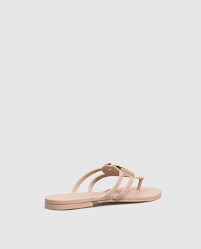 Dolce&Gabbana Бежеві шльопанці з логотипом CW2418AY817