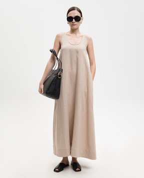 Asceno Бежева сукня з льону D009F66C510