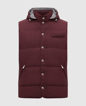 Brunello Cucinelli Бордовий пуховий жилет MV4081628