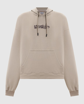 Off-White Бежево худи с эмблемой Heraldic Arrow 44MBB085S26F00I