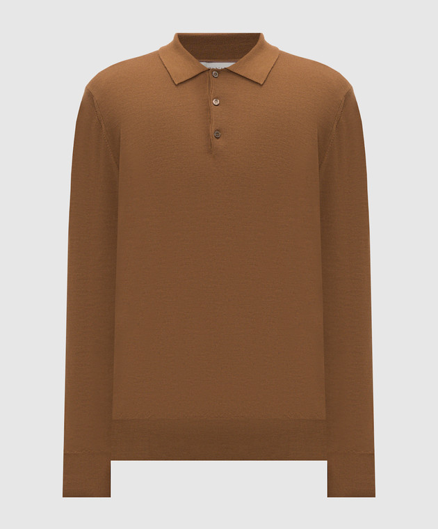 Canali Коричневое поло из шерсти MK01149C0017