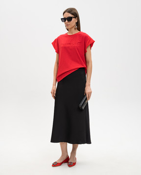 Twinset Красная футболка с вышивкой логотипа 261LL2MLL