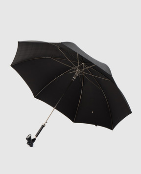 Pasotti Черный зонтик-трость Black Schnauzer в узор OMITUO478RASO643419