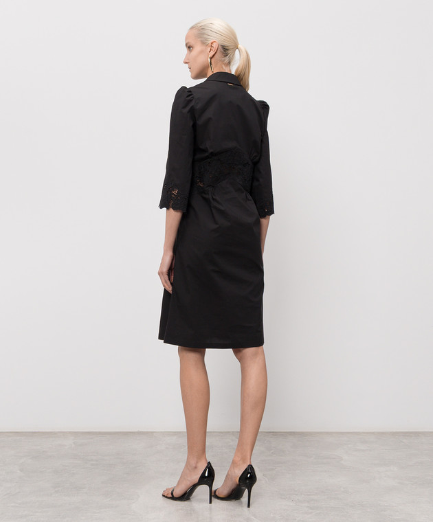 Twinset Чорна сукня-сорочка з вишивкою б 261TT2034 зображення 3