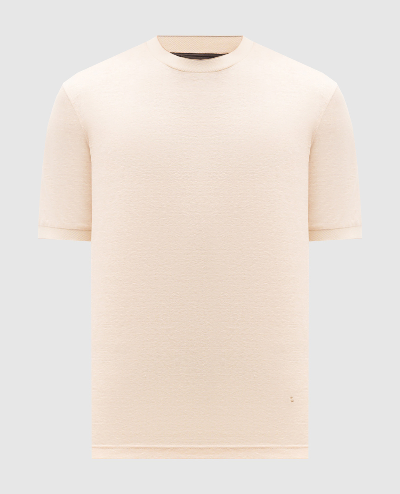 

Бежевая футболка из льна и шелка, Бежевый, Футболки