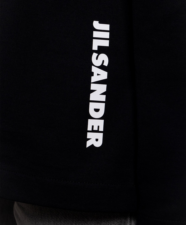 Jil Sander Черный лонгслив с принтом логотипа J02GC0174J20348 изображение 5