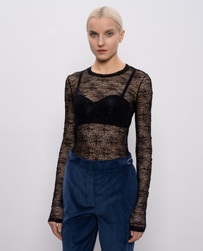 Momoni Чорний топ WAINA з мережива MOTS011MO48