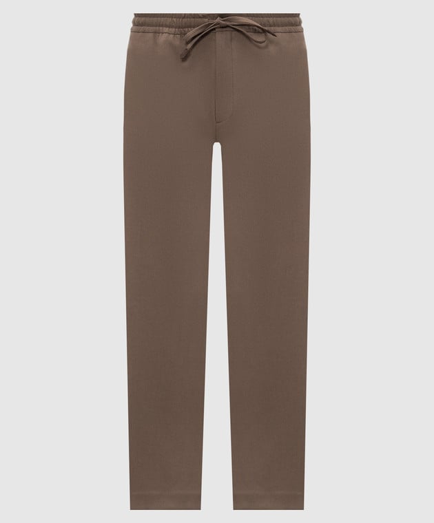 Canali Коричневі штани з вовни AN04763U97003