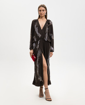 16Arlington Коричневое платье Silas с кристаллами DMD703SS2601