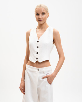 Brunello Cucinelli Білий жилет з льоном MH126HG706
