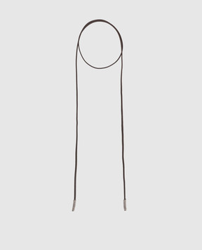 Peserico Коричневый кожаный пояс с цепочкой мониль A32603C0CC791