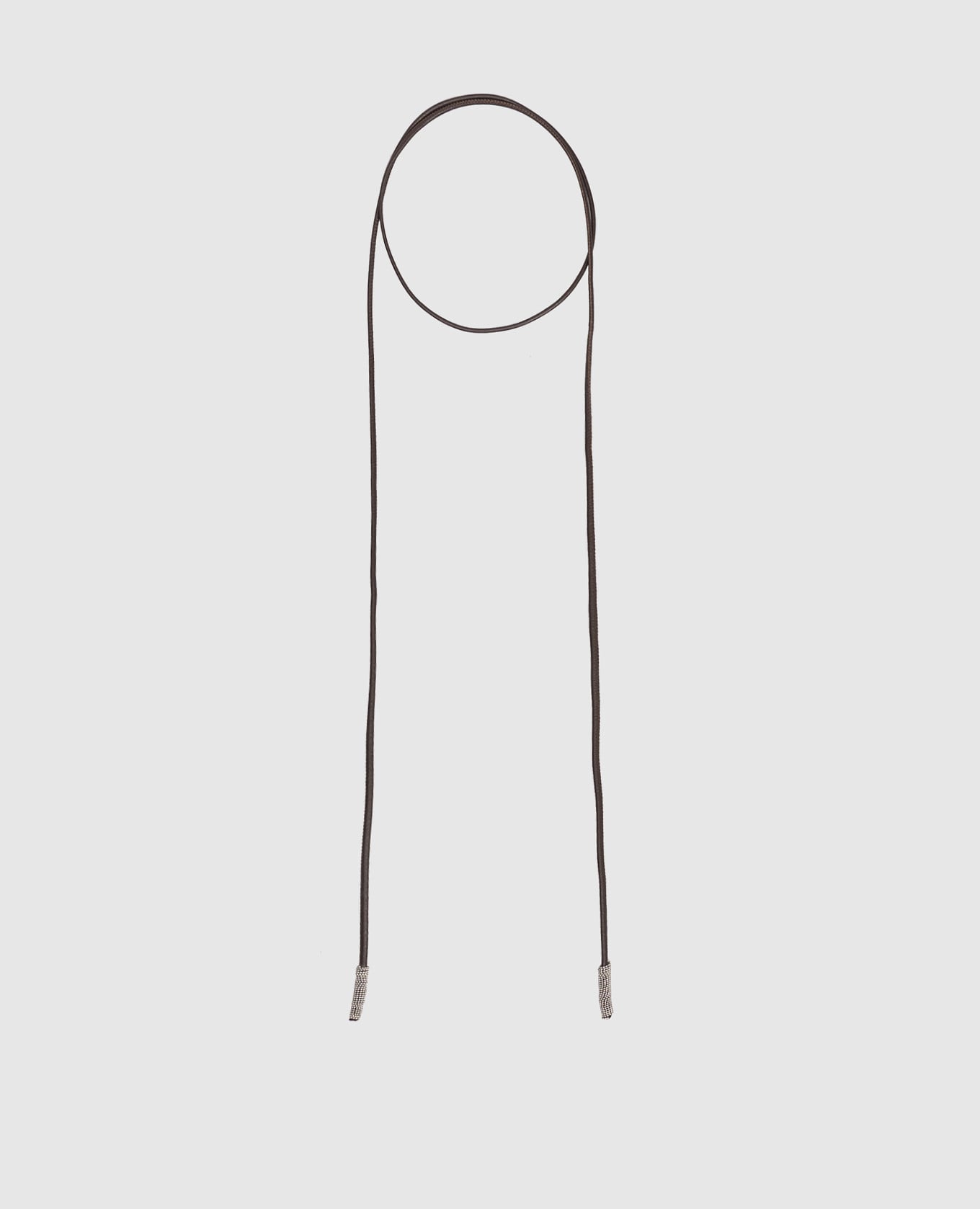 Коричневый кожаный пояс с цепочкой мониль