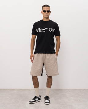 Off-White Чорна футболка з контрастним принтом логотипа 44MAA16MF26J00G
