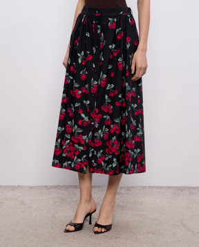 Twinset Чорна спідниця міді в принт 261TT2594