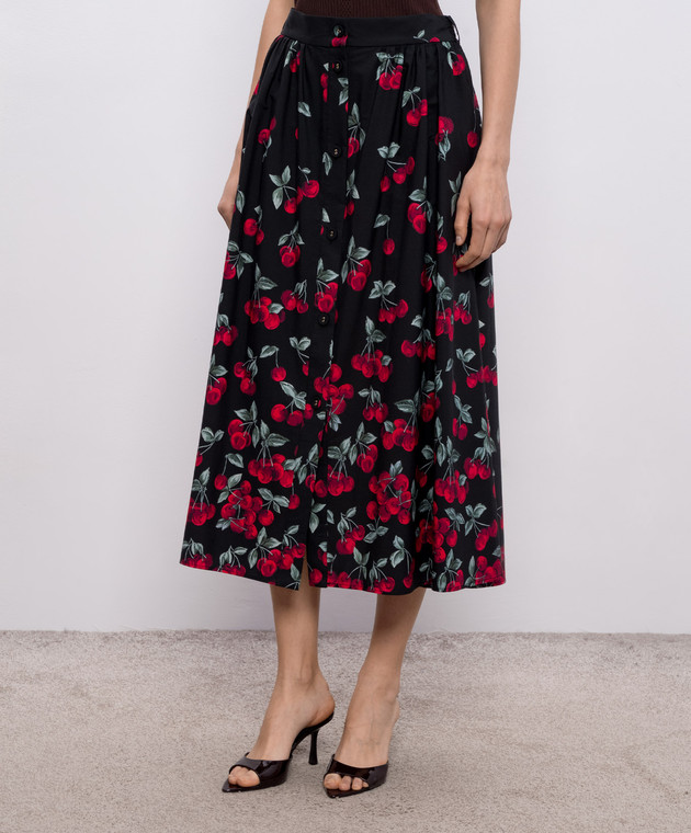 Twinset Чорна спідниця міді в принт 261TT2594 зображення 2