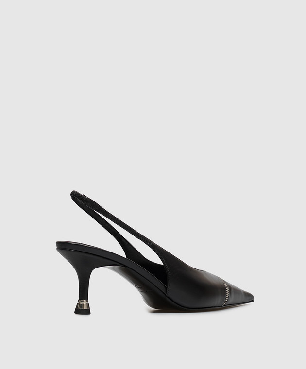 Alexander Wang Черные кожаные слингбеки SLASHER с молниями 30426P007 изображение 3