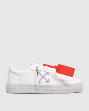 Off-White Белые кожаные кроссовки Vulc Low с эмблемой OWIA288S26LEA001