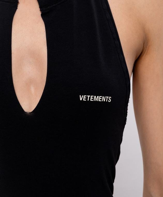 Vetements Черное боди с открытой спиной WH27BO162B изображение 5