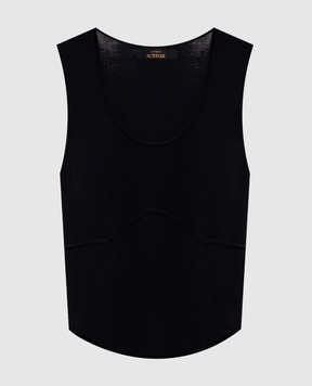 Twinset Чорний топ з логотипом 261AP3122