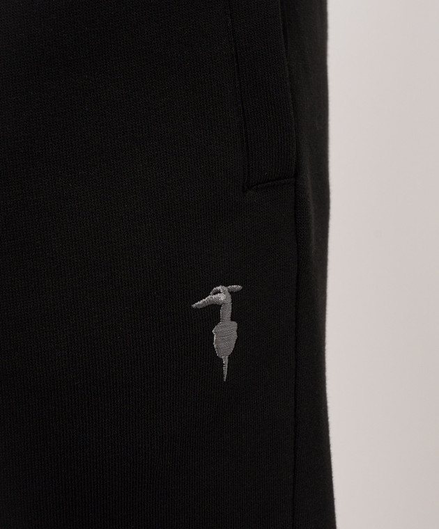 Trussardi Чорні утеплені спортивні штани з вишивкою емблеми P8148000087NMP318F09 зображення 4