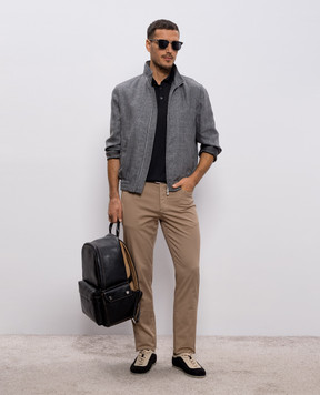 Brunello Cucinelli Серое поло с шелком MNB805405