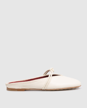 Bottega Veneta Бежеві шкіряні мюлі Rosa Mary-Jane 855863VBSD0