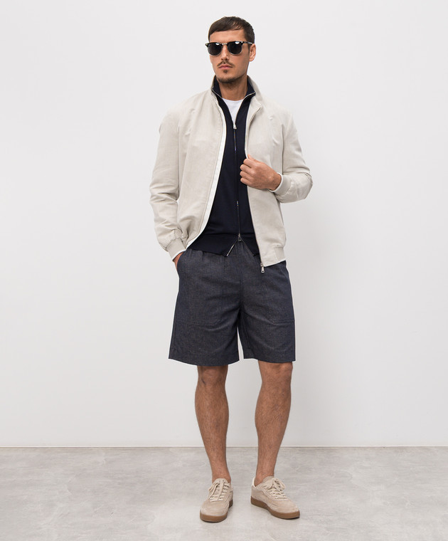 Cashmere&Whiskey Синій кардиган із шовком MU9682318517R зображення 2