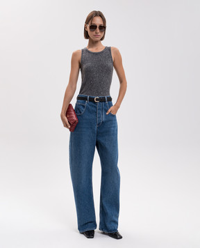 Allude Серый топ с кашемиром и шелком 26577112
