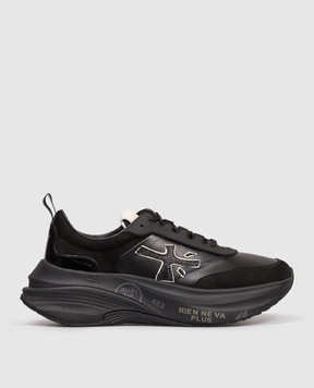 Premiata Черные кожаные кроссовки HILL HILL
