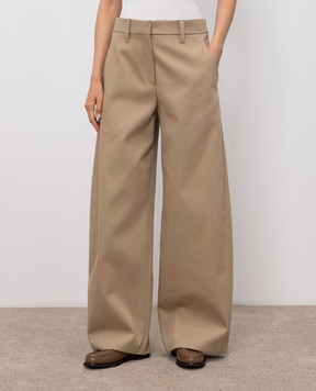 Brunello Cucinelli Бежевые брюки с цепочкой мониль MPB56P9328