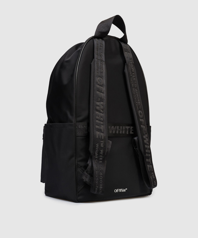 Off-White Чорний рюкзак з принтом емблеми OMNB12BS26FAB001 зображення 3
