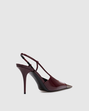 Saint Laurent Бордовые кожаные слингбеки JEANNE 841158AAFGC